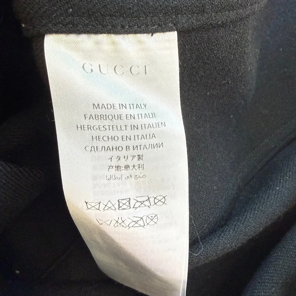 Gucci Mens Black Suede Trim Field Jacket Utility Coat IT 56 Made in Italy